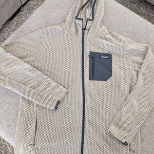 Patagonia Cream and Gray Hooded Jacket
